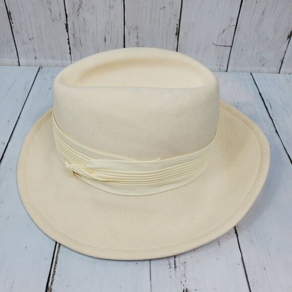 Betmar New York Vintage Cream 100% Wool Hat One Size Fits Most Rare main image 5